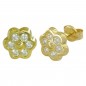 RR-00854 - Pendientes de oro amarillo en forma de margarita con 12 circonitas