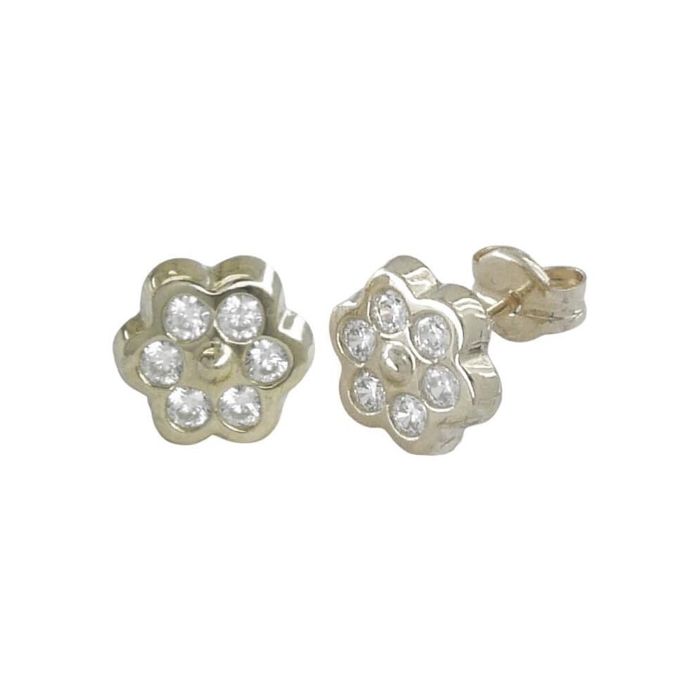 RR-00857 - Pendientes de oro blanco de 18k con 12 circonitas