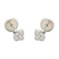 RR-00858 - Pendientes de oro blanco de 18k forma de cuatrebol