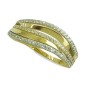 RR-00869 - Anillo de oro amarillo de 18k bicolor con circonitas