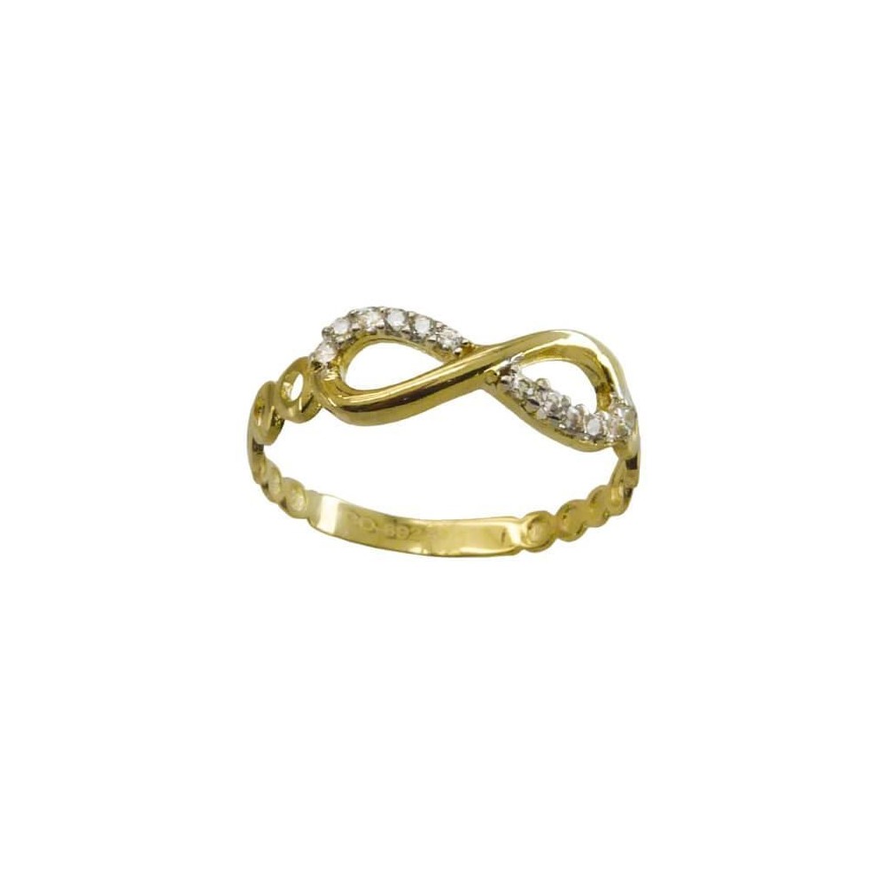 RR-00878 - Anillo oro amarillo 18k bicolor con ciconitas