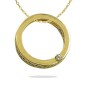 RR-00875 - Colgante oro amarillo 18k con forma de disco 12mm, circonita y cadena 