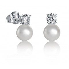 21017E000-60 - Pendientes de plata con circonita y perla