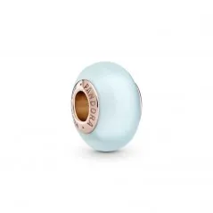 Charm de cristal de Murano Rosa color azul helado