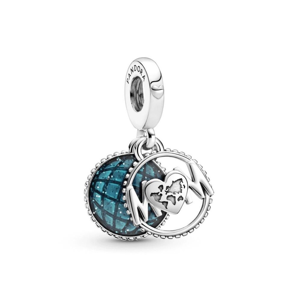 Colgante Pandora MUM de plata de ley con esmalte azul brillante