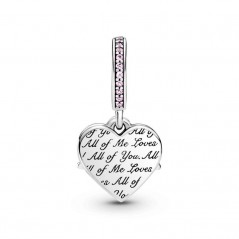 799402C01 - Charm Pandora colgante de plata Corazón de madre con cuento de hadas, concirconitas cúbicas rosa y cristal cerise