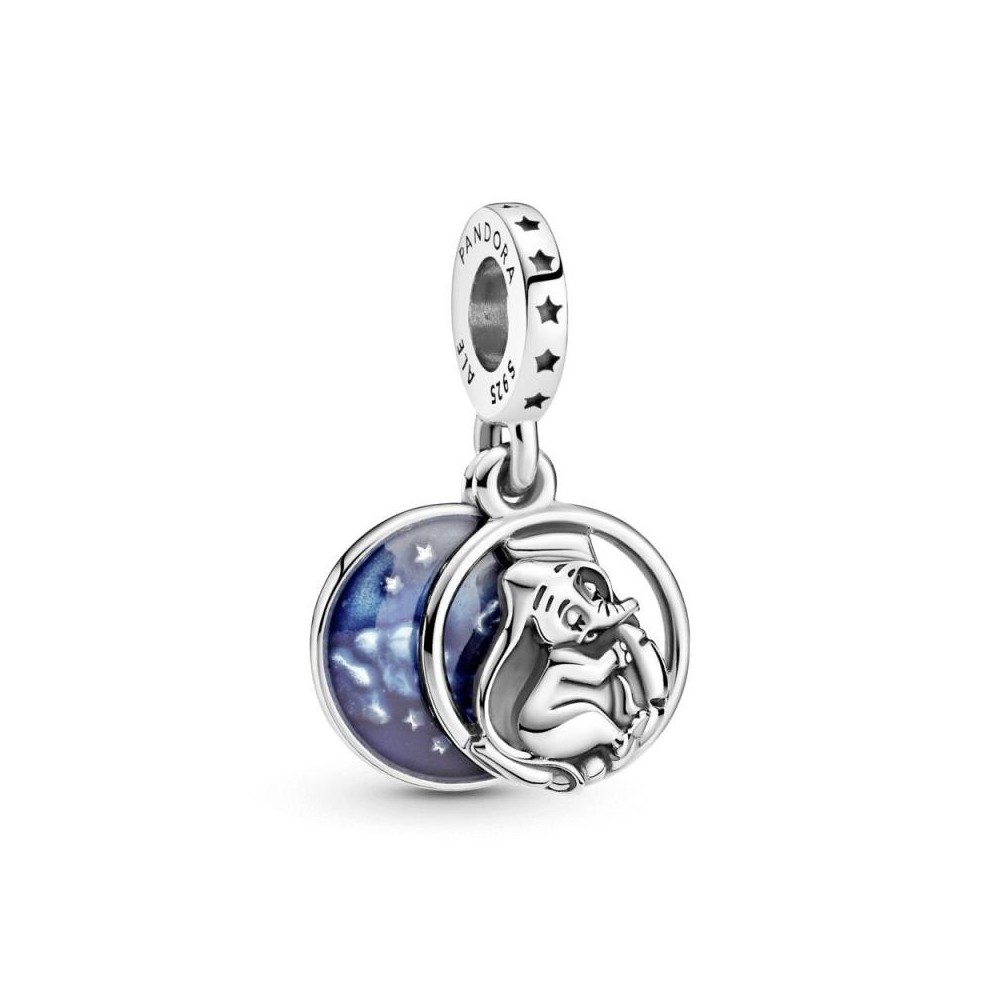 Charm Pandora colgante de plata Dumbo Disney con esmalte azul tomado