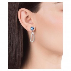 Pendientes Viceroy Fashion de acero, perla y cristal azul