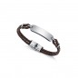 15107P01011 - Pulsera Viceroy Fashion de acero y piel marron con placa