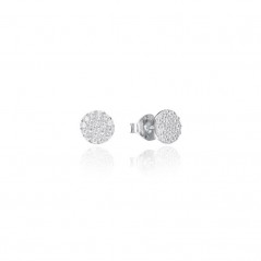 71040E000-07 - Pendientes Viceroy Jewels de plata de ley disco con circonitas 7 mmm