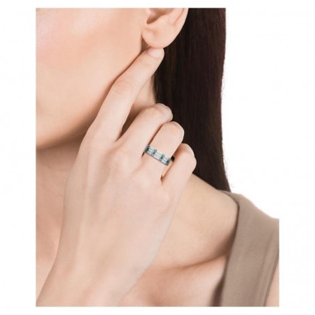 75278A01400 - Anillo de acero de Viceroy Fashion con 3 tiras de circonitas azules para mujer