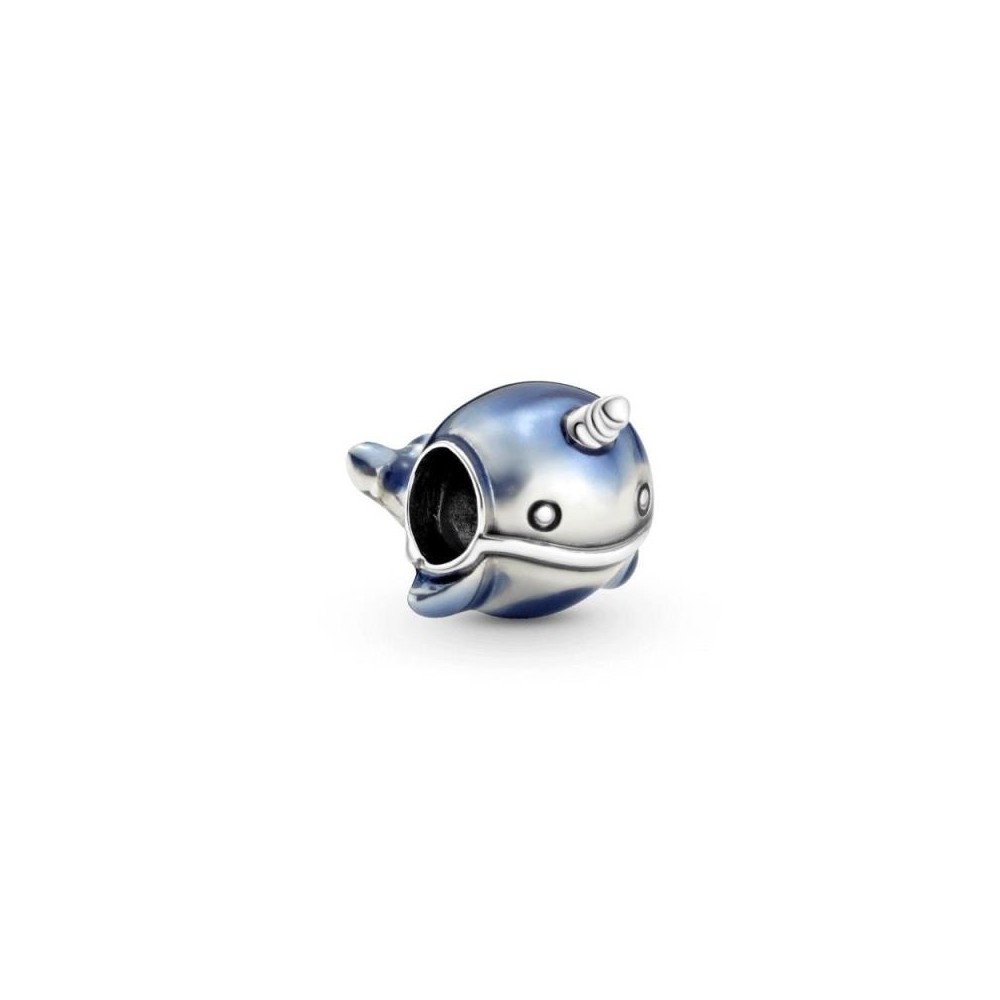 798965C01 - Charm Pandora de plata de ley Ballena con esmalte azul transparente