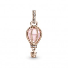 Charm Globo de Aire caliente Pandora Rose con cristal rosa y circonitas cúbicas claras