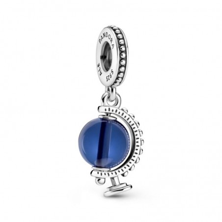 Charm Pandora de plata colgante Globo con cristal azul claro