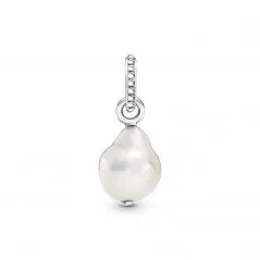 Colgante Pandora de plata de ley con perla cultivada de agua dulce blanca y barroca