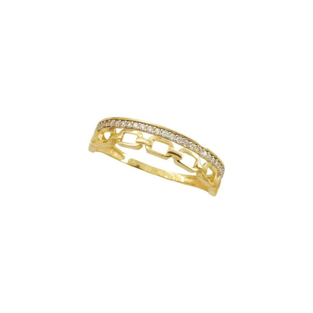 RR-3713 - Anillo de oro 18k en forma de cadena y piedras