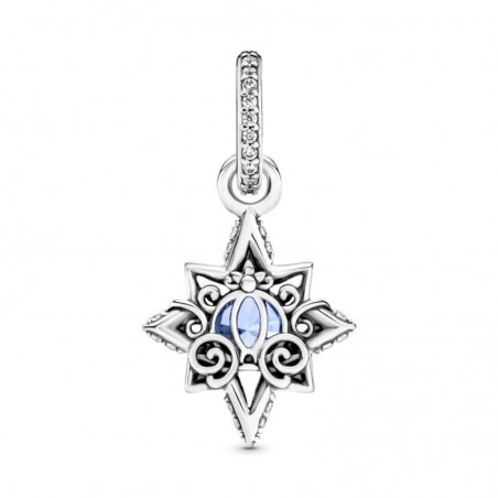 Charm Pandora colgante de plata de ley de estrella Cenicienta de Disney con circonita cúbica clara y azul claro