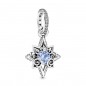 Charm Pandora colgante de plata de ley de estrella Cenicienta de Disney con circonita cúbica clara y azul claro