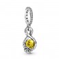 399525C01 - Charm Pandora colgante Disney Belle Infinity y rosa de plata de ley con cristal amarillo azufre y circonita cúbica t