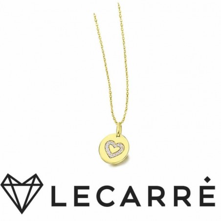 Cadena de oro Y Colgante Corazón oro 18K con diamantes 0,039 quilates HSI
