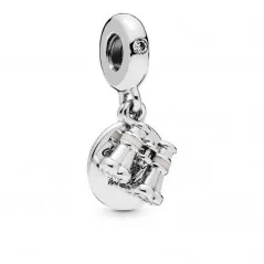 Charm Pandora colgante Prismáticos de plata con circonitas cúbicas transparentes,