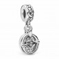 798095CZ - Charm Pandora Corazones Anudados en plata con circonitas cúbicas transparentes y grabado "loined by love"