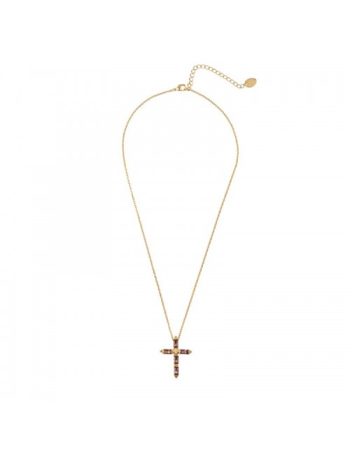 2680128-315-TU - Collar AGATHA PARIS bañado en oro en forma de cruz