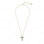 Collar AGATHA PARIS bañado en oro en forma de cruz
