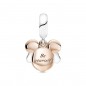 Charm Colgante Doble en plata de ley y con un recubrimiento en oro rosa de 14k Mickey Mouse de Disney