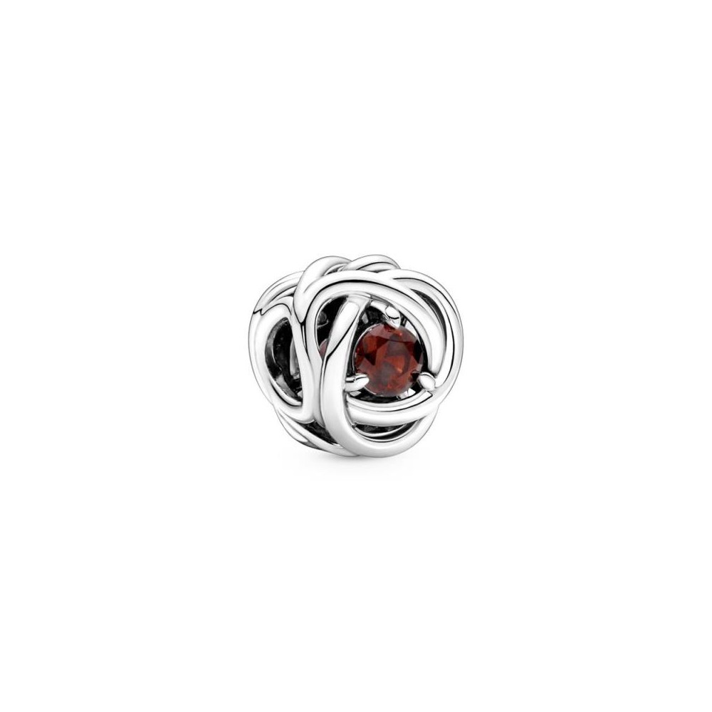 790065C06 - Charm en plata de ley Círculo Eternity Rojo