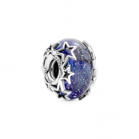 Charm de cristal de Murano en plata de ley Galaxia & Estrella