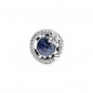 SPACE STERLING SILVER CHARM WITH WATER BLUE CRYSTAL, CLEAR CUBIC ZIRCONIA, TRANSPARENT GLITTERY BLUE AND NAVY BLUE ENAMEL