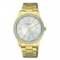 EV0042-53A - Reloj CITIZEN de Mujer.  brazalete de acero chapado de color dorado. Esfera redon