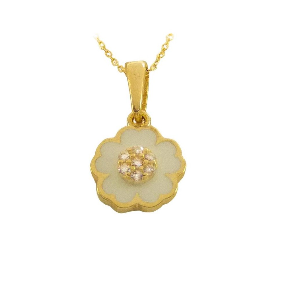 RR-5234/45 - Colgante de oro 18k  Flor con esmalte con cadena 