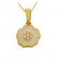 RR-5234/45 - Colgante de oro 18k  Flor con esmalte con cadena 