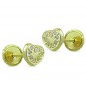 Pendientes de oro amarillo de 18k en forma de corazón con 16 cirocnitas y 5 mm de diámetro. Cierre de rosca