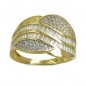 RR-4422 - Anillo de oro de 18k con circonitas con talla brillante y talla baguette