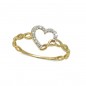 RR-4725 - Anillo de oro de 18k con corazón y circonitas