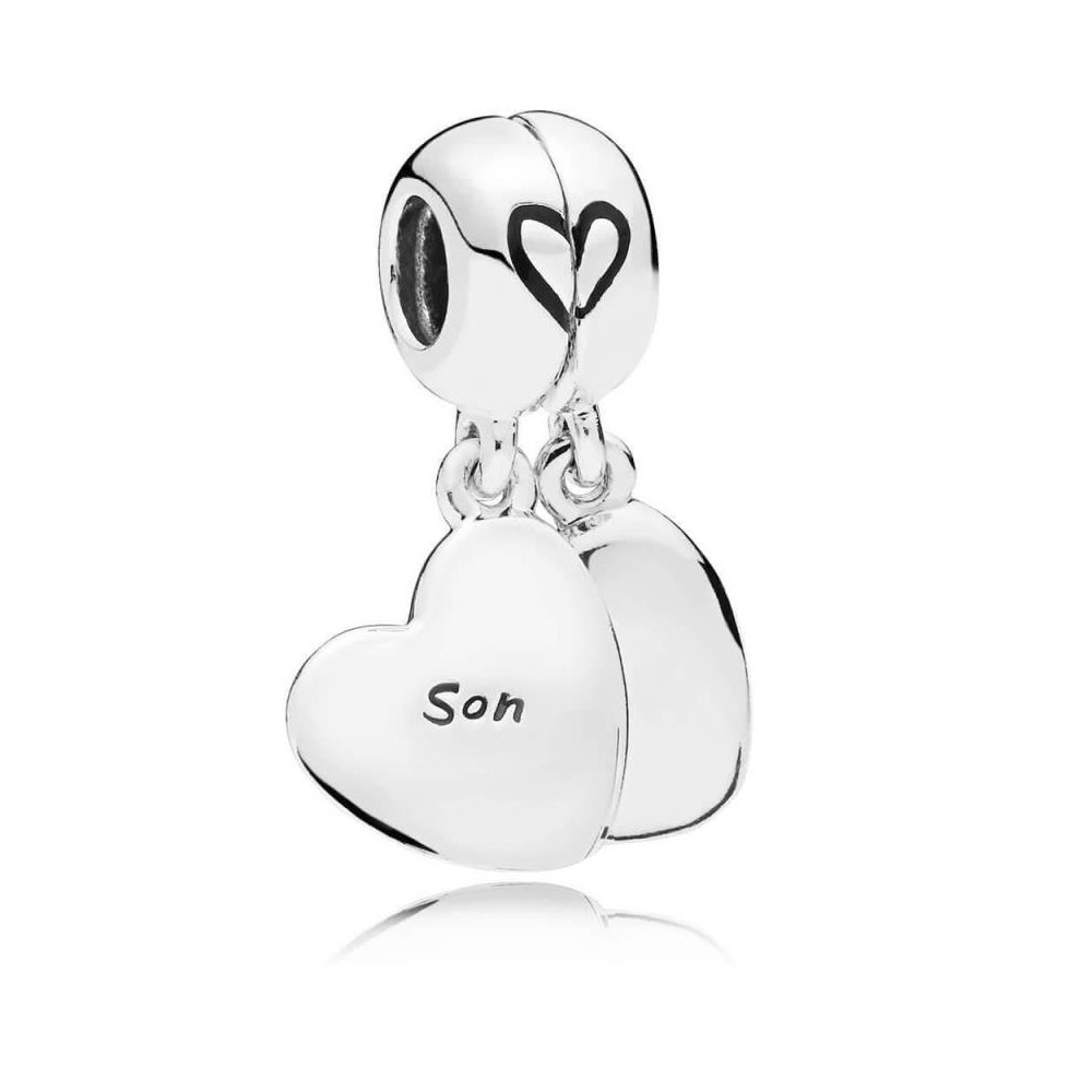 Charm Pandora Amor de Madre & Hijo colgante en plata con esmalte negro