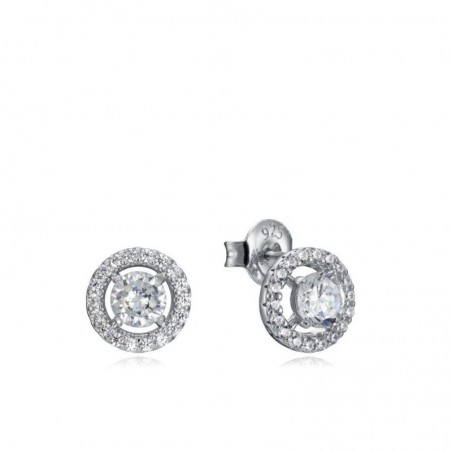 Pendientes Viceroy Jewels de plata de ley en forma de botón con circonitas