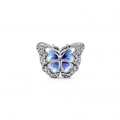 Charm en plata de ley Mariposa Azul Brillante