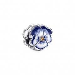 790777C02 - Charm en plata de ley Flor Pensamiento Azul