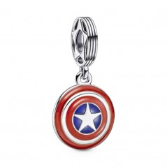 790780C01 - Charm en plata de ley Escudo Capitán América Los Vengadores de Marvel