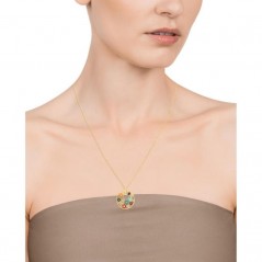 75290C09019 - Collar Viceroy de acero dorado con flores y esmalte para mujer