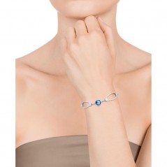 Pulsera Viceroy Fashion de acero, perla y cristal azul