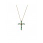 NEC1DORIS - Collar cruz verde esmeralda
