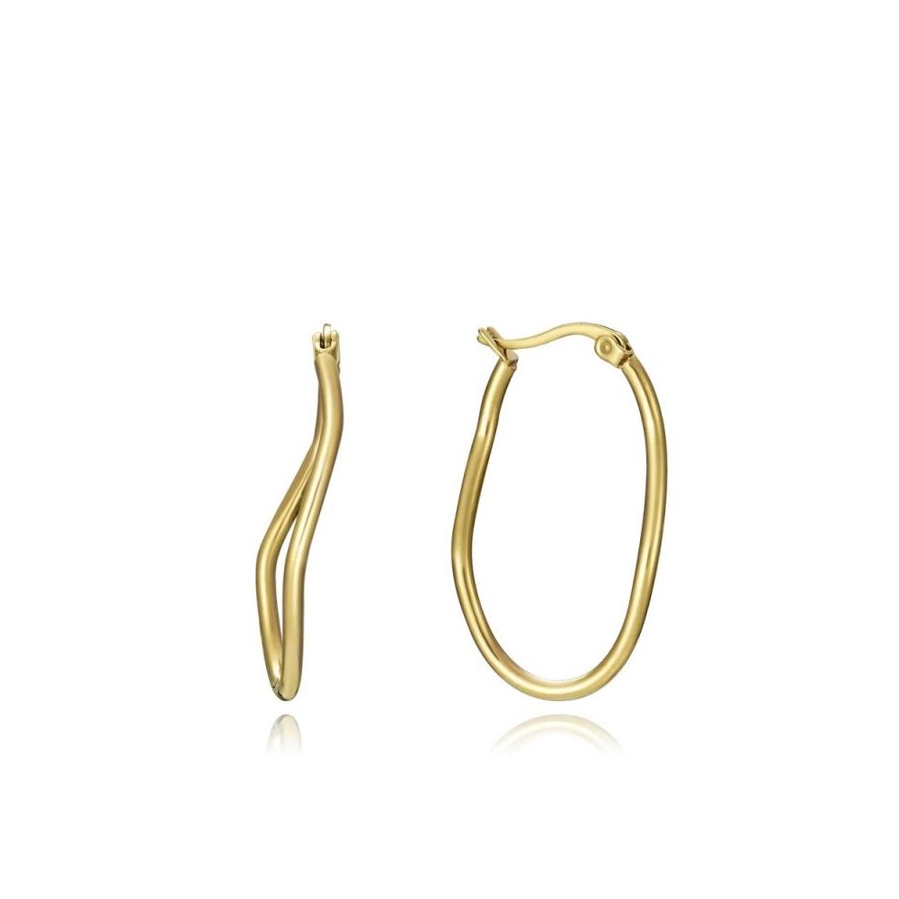 1380E01012 - Pendientes de aro Viceroy Fashion de acero dorado torcidos para mujer