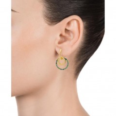 13052E100-32 - Pendientes Viceroy Jewels de palta de ley dorada con ciconitas verdes para mujer