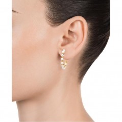 Pendientes Viceroy Jewels de plata de ley dorada en forma de aro con perlas