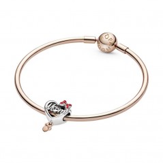 781142C01 - Charm en plata de ley y con un recubrimiento en oro rosa de 14k Corazón Mamá Minnie Mouse de Disney